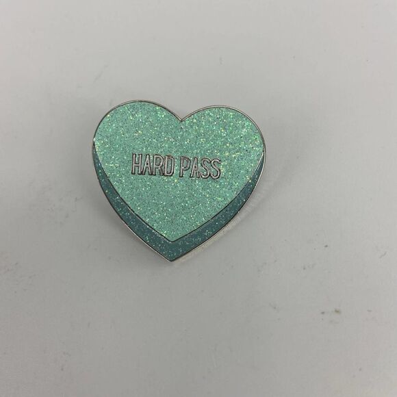 Hard Pass Glitter Candy Heart Enamel Pin - Picture 1 of 3